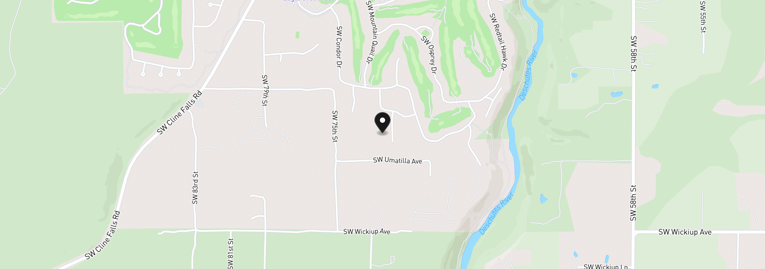 Map showing the location of 2565 Thrush Ct, Redmond, OR 97756