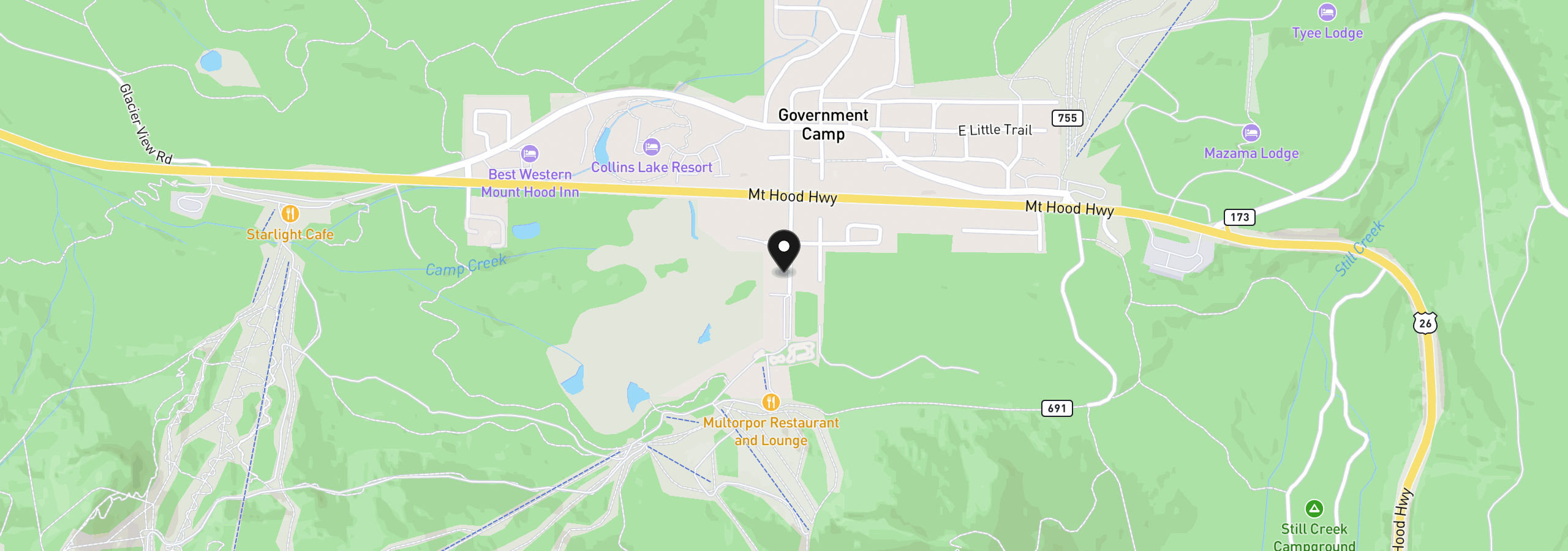 Map showing the location of 31039 E Multorpor Dr 209, Government Camp, OR 97028