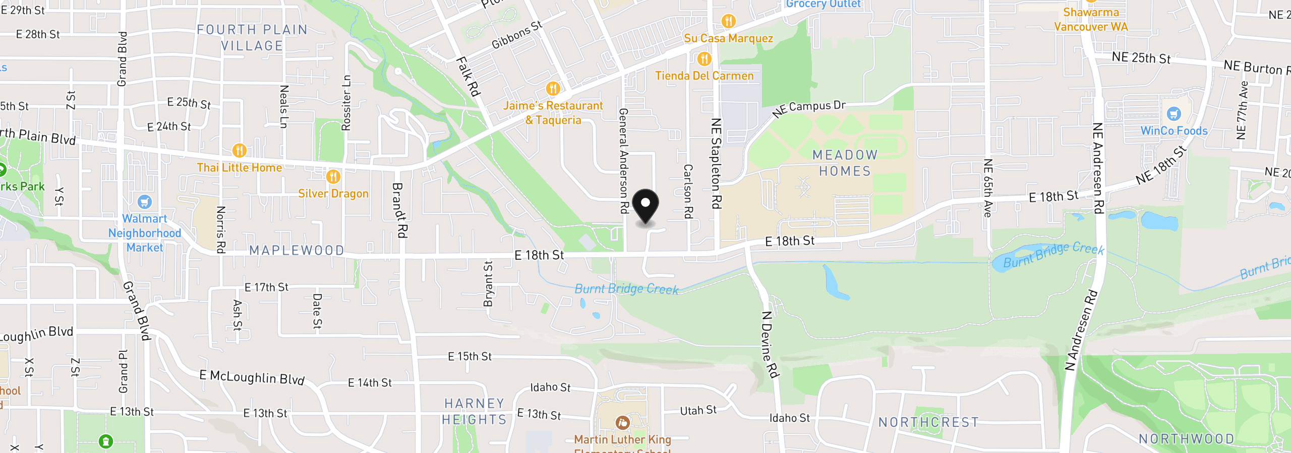 Map showing the location of 1900 Bergeron Ct, Vancouver, Wa 98661