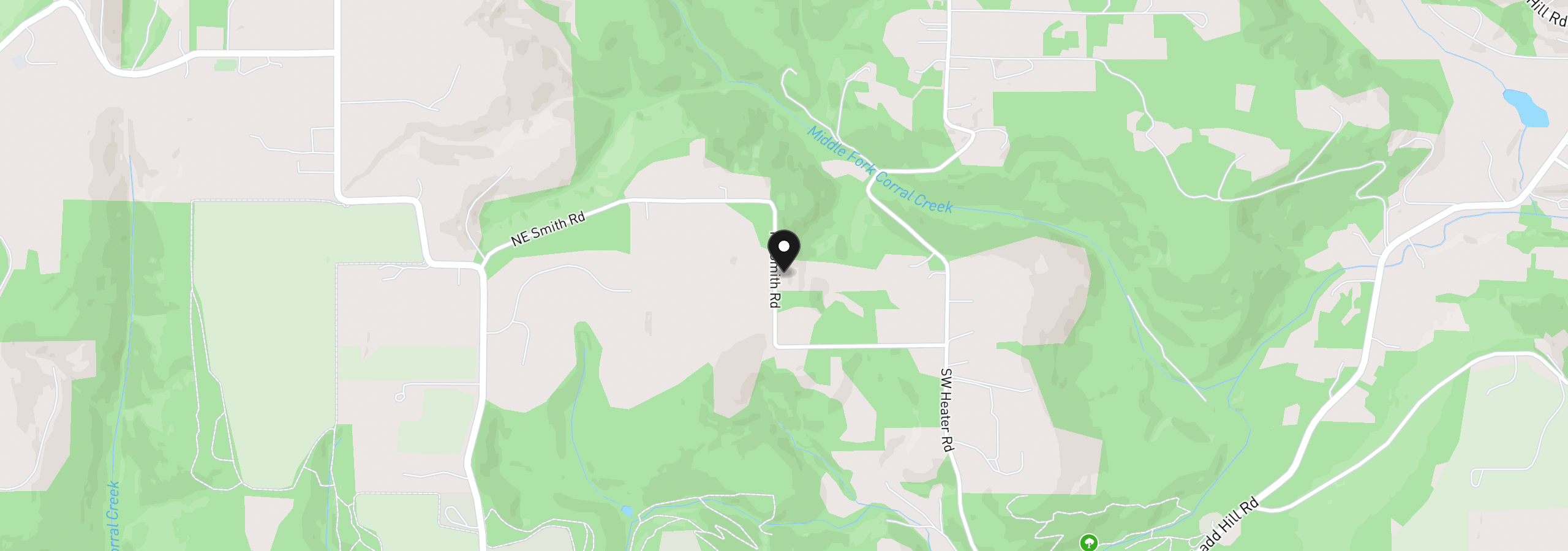 Map showing the location of 18485 NE Smith Rd, Newberg, OR 97132