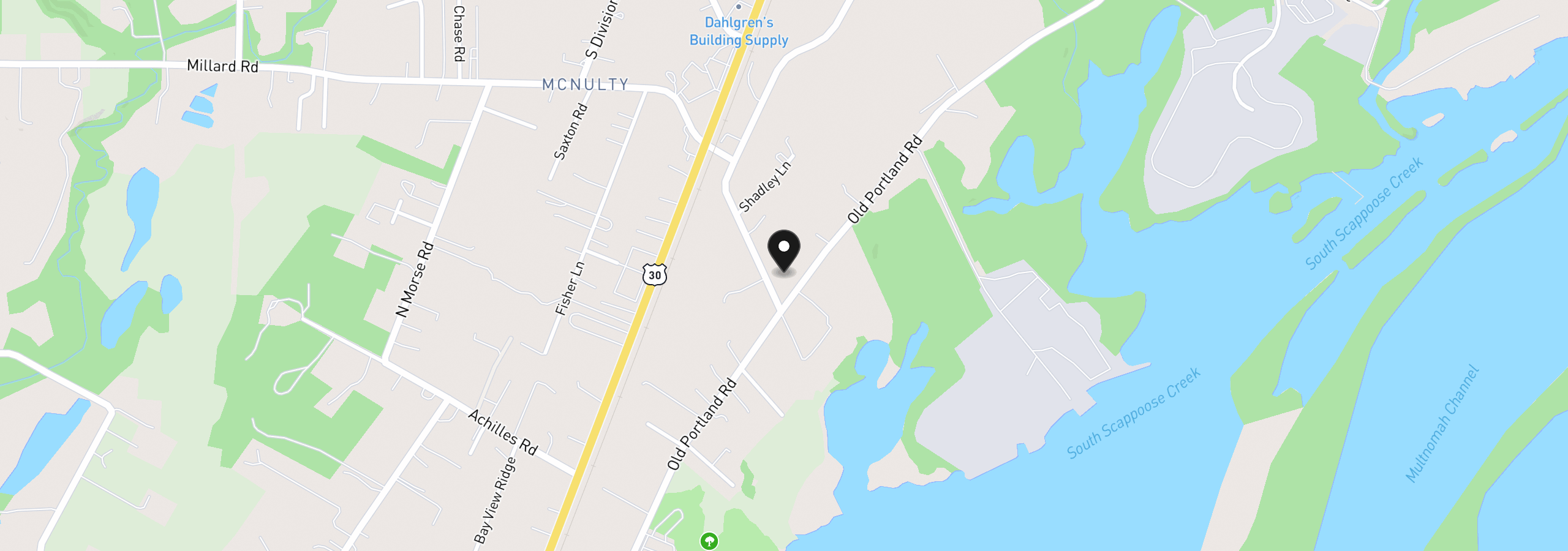 Map showing the location of Old Portland Rd, St. Helens, OR 97051