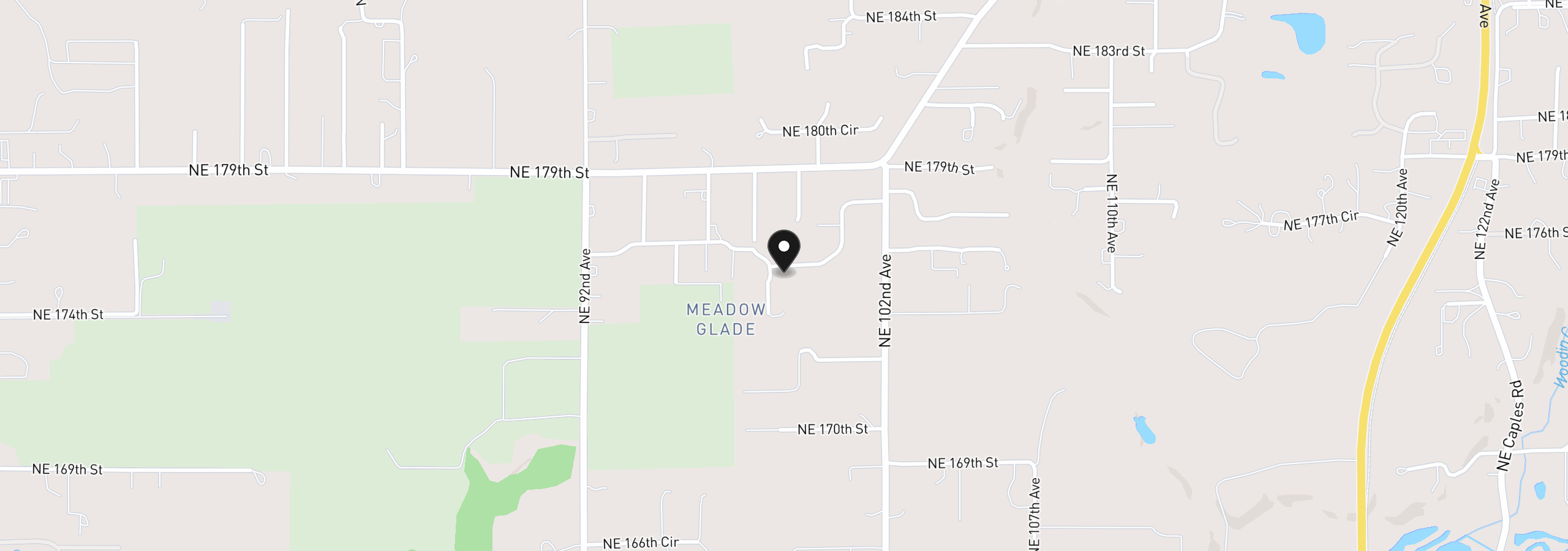 Map showing the location of 9801 NE 176th St, Battle Ground, Wa 98604