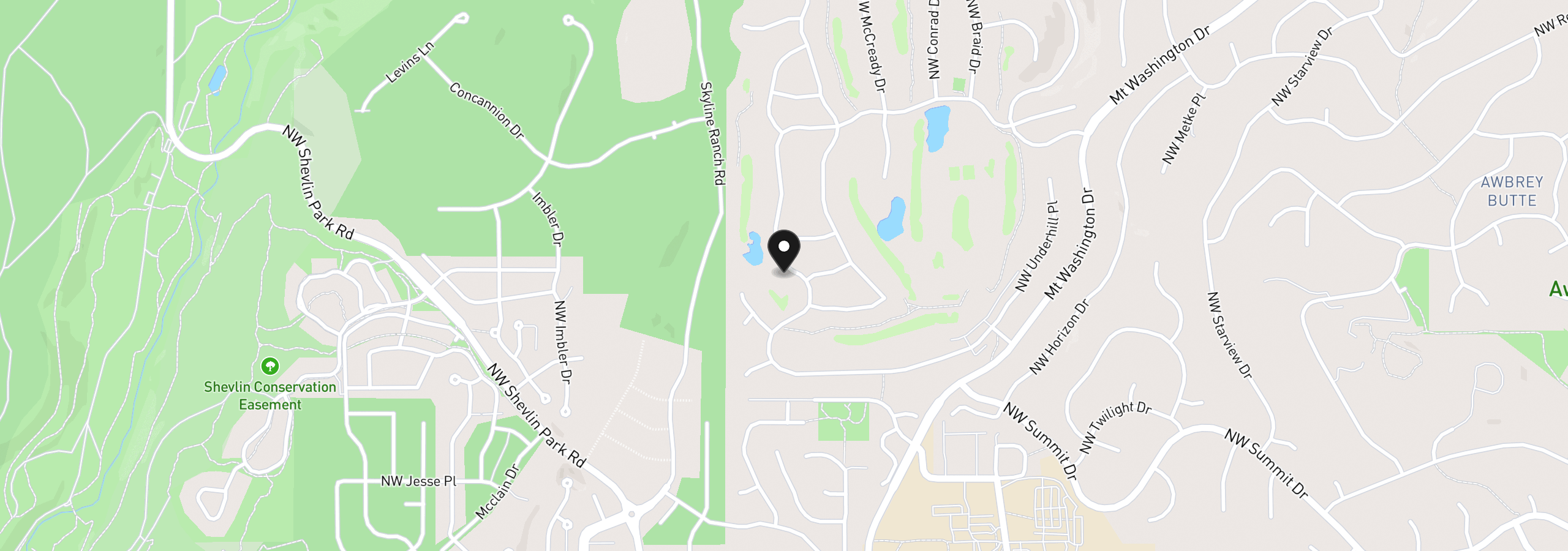 Map showing the location of 2721 NW Champion Cir, Bend, OR 97703