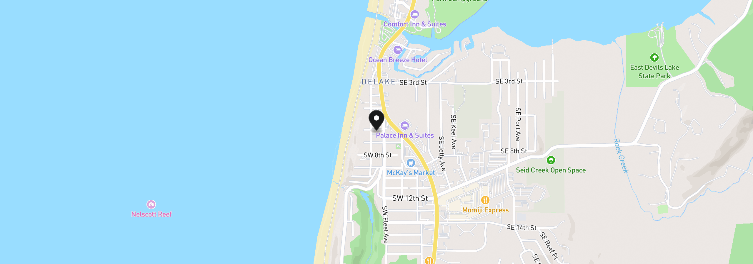 Map showing the location of 926 SW 6th St, Lincoln City, OR 97367
