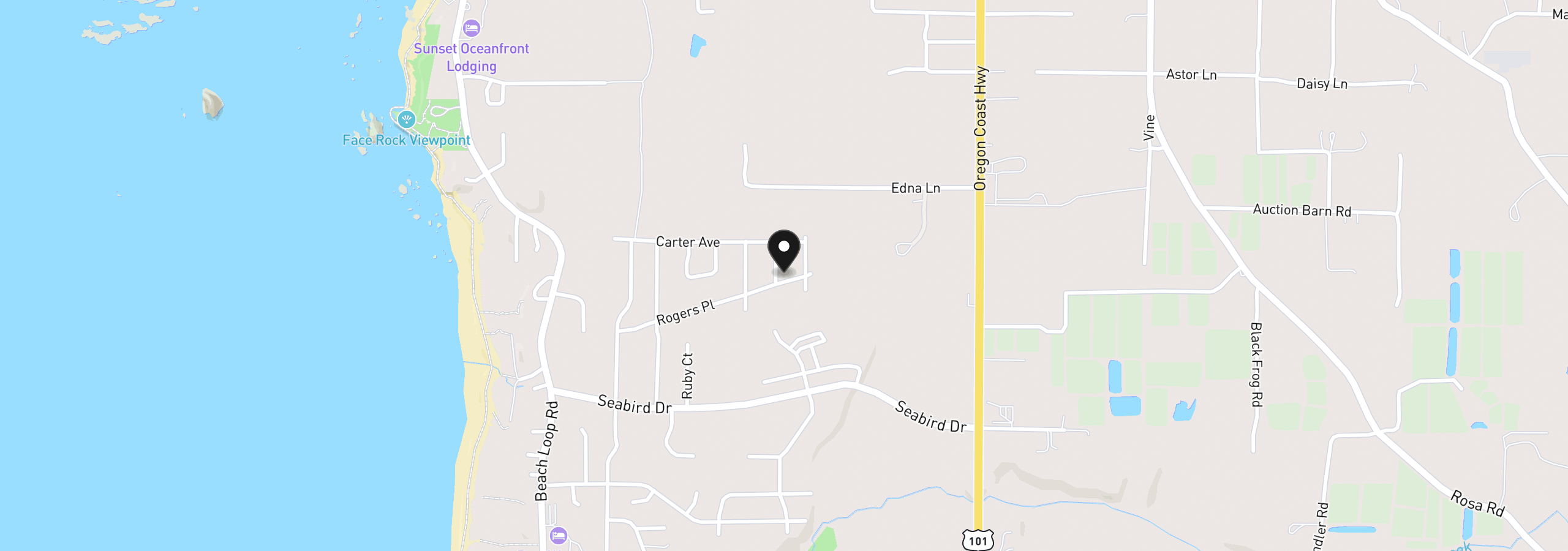 Map showing the location of 2688 Cascara Ave 800, Bandon, OR 97411