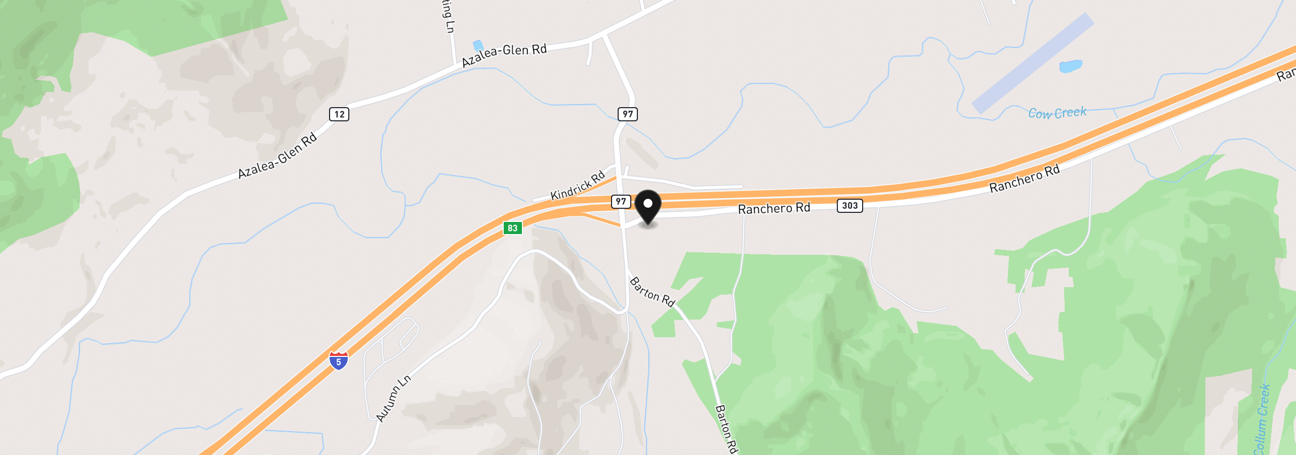 Map showing the location of 3070 Ranchero Rd, Glendale, OR 97442
