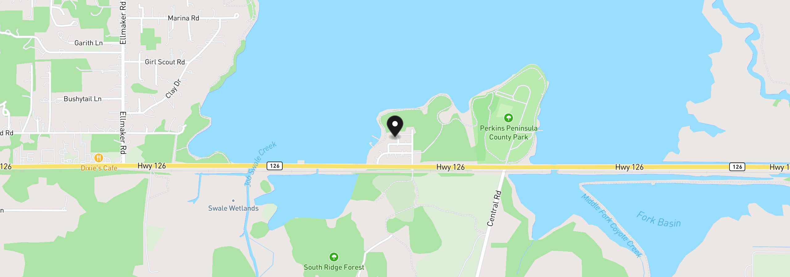 Map showing the location of 88293 Lake Side Dr, Veneta, OR 97487