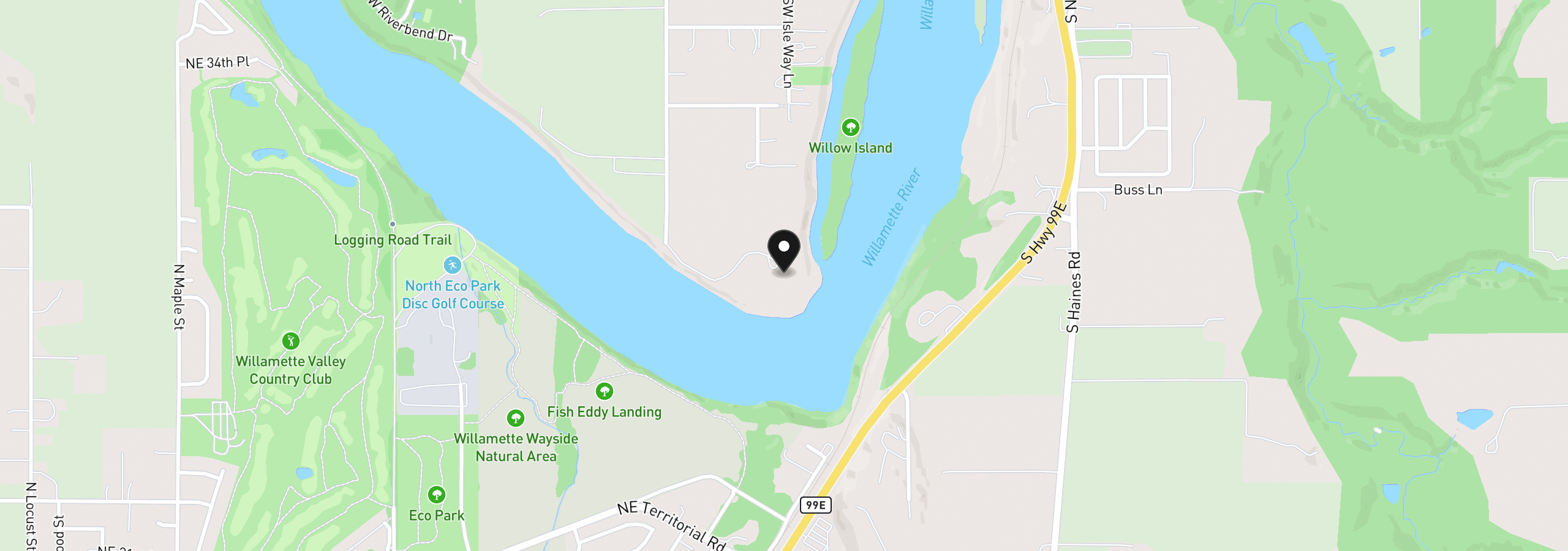 Map showing the location of 32020 SW Peach Cove Rd, West Linn, OR 97068