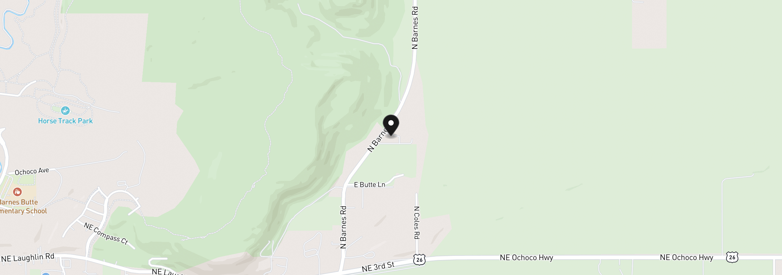 Map showing the location of 1176 NE Barnes Rd, Prineville, OR 97754