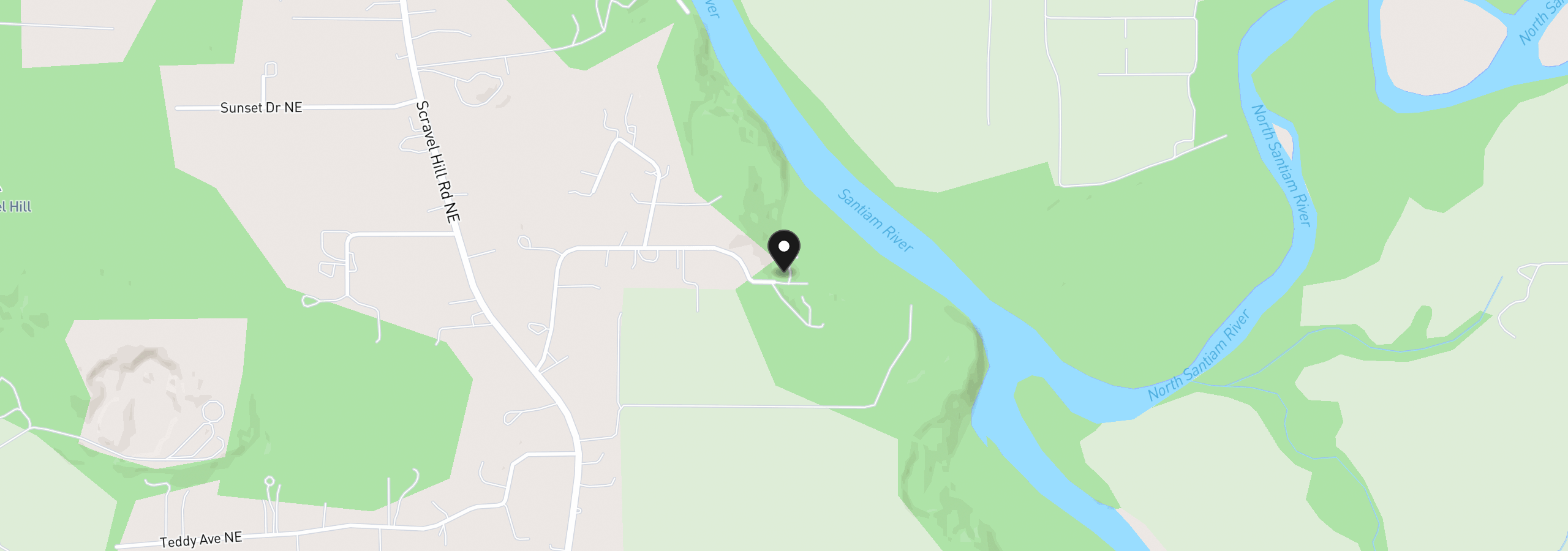 Map showing the location of 34643 Mountain View Pl, Albany, OR 97322