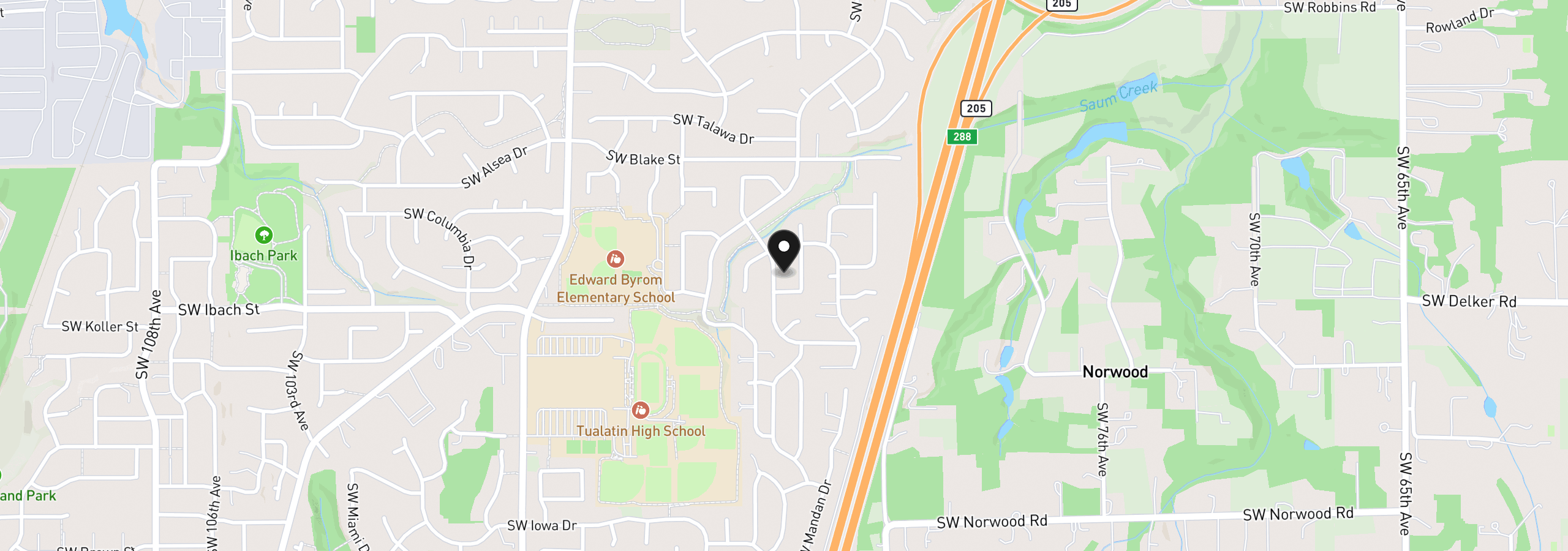 Map showing the location of 21888 SW Dakota Dr, Tualatin, OR 97062