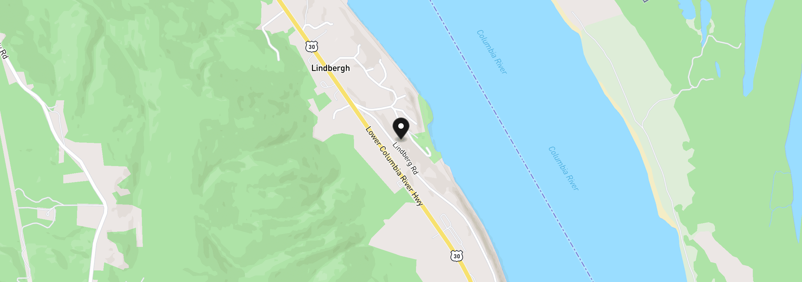 Map showing the location of 0 Lindberg Rd, Rainier, OR 97048