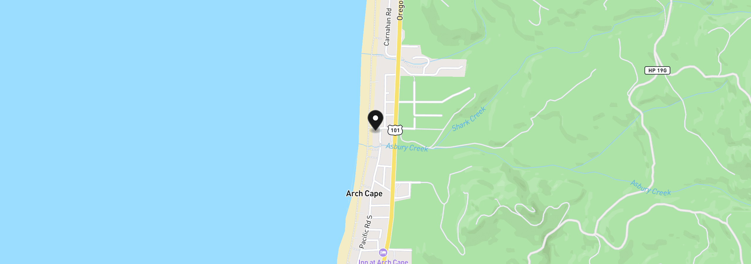 Map showing the location of 80232 Pacific Rd, Arch Cape, OR 97102