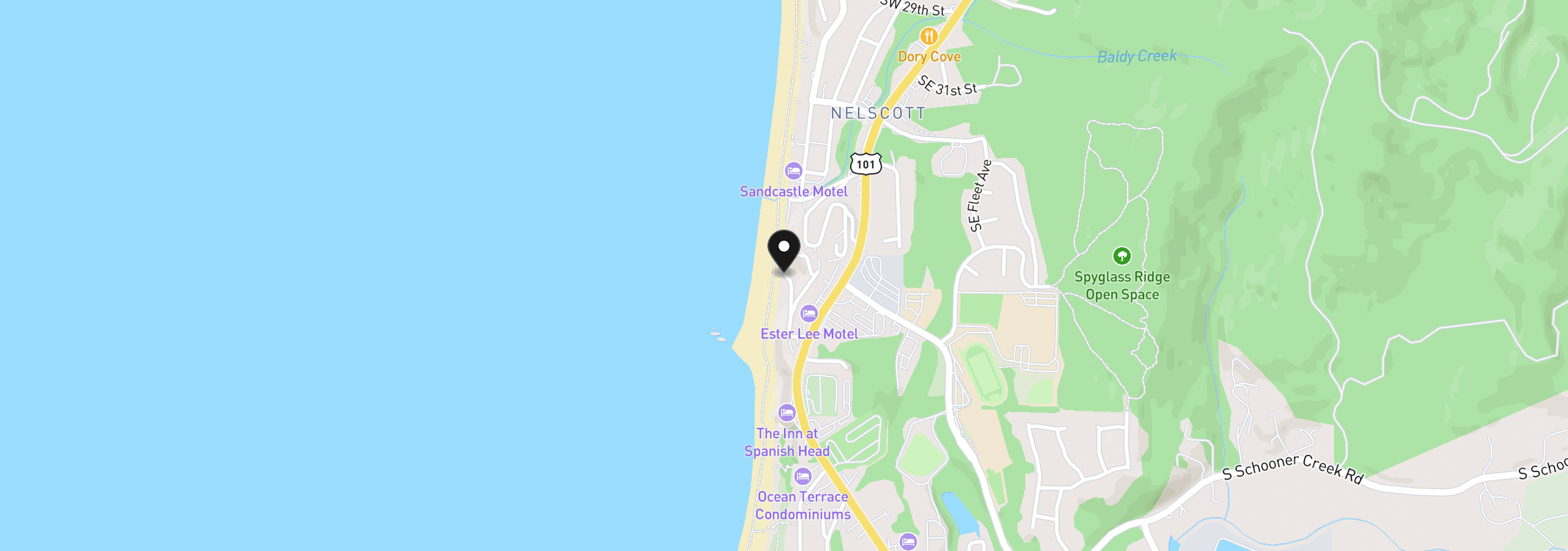 Map showing the location of Tl 1200 SW Anchor Ct, Lincoln City, OR 97367