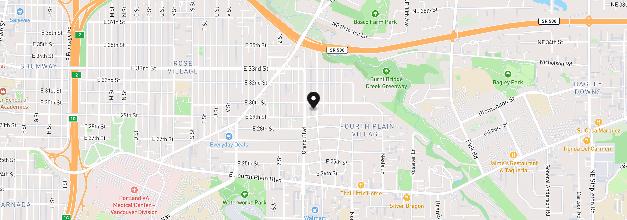 Map showing the location of 2910 Fairmount Ave, Vancouver, Wa 98661