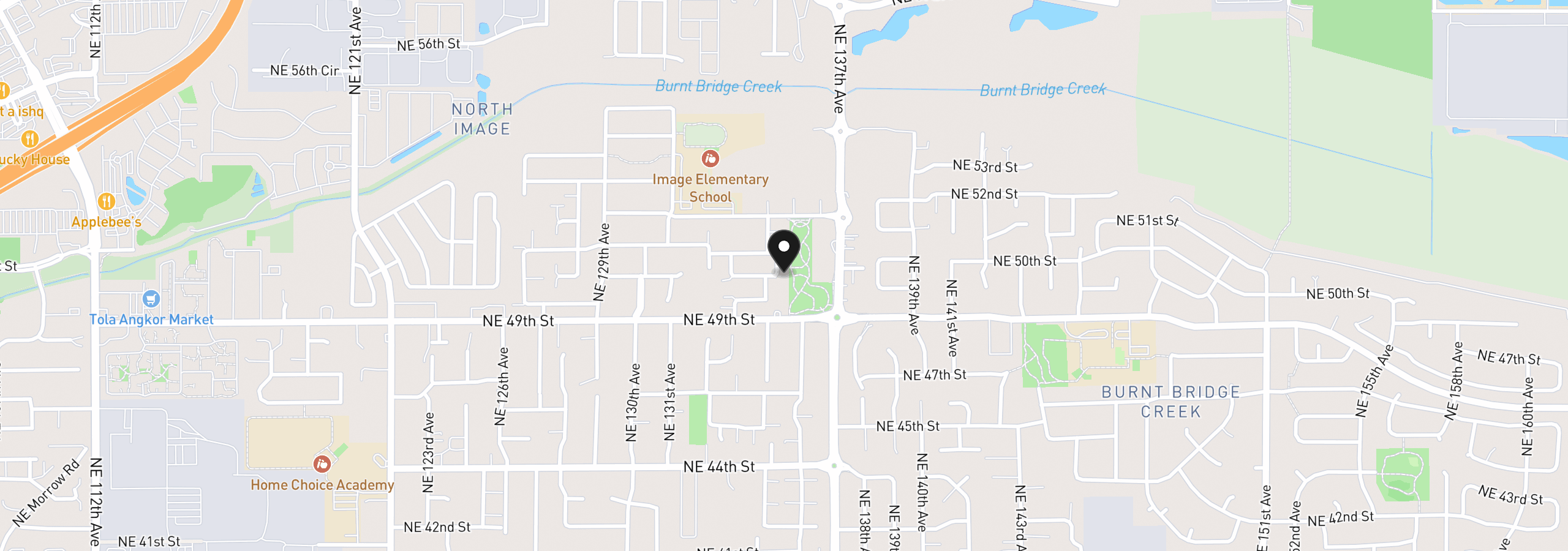 Map showing the location of 5003 NE 135th Ave, Vancouver, Wa 98660
