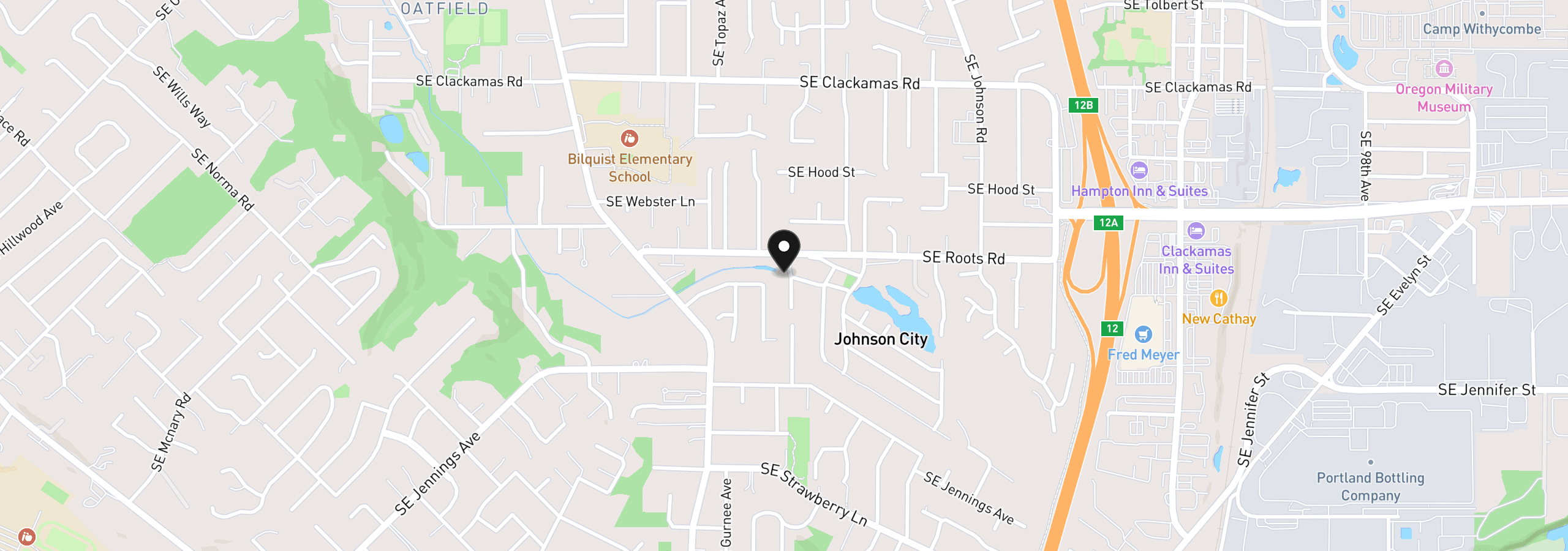 Map showing the location of 16171 SE 79th Ave, Milwaukie, OR 97267