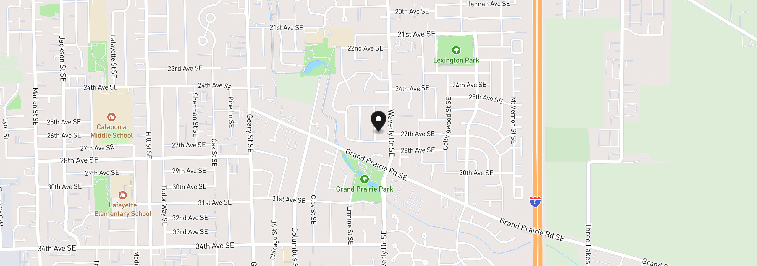 Map showing the location of 2617 Fulton St, Albany, OR 97322