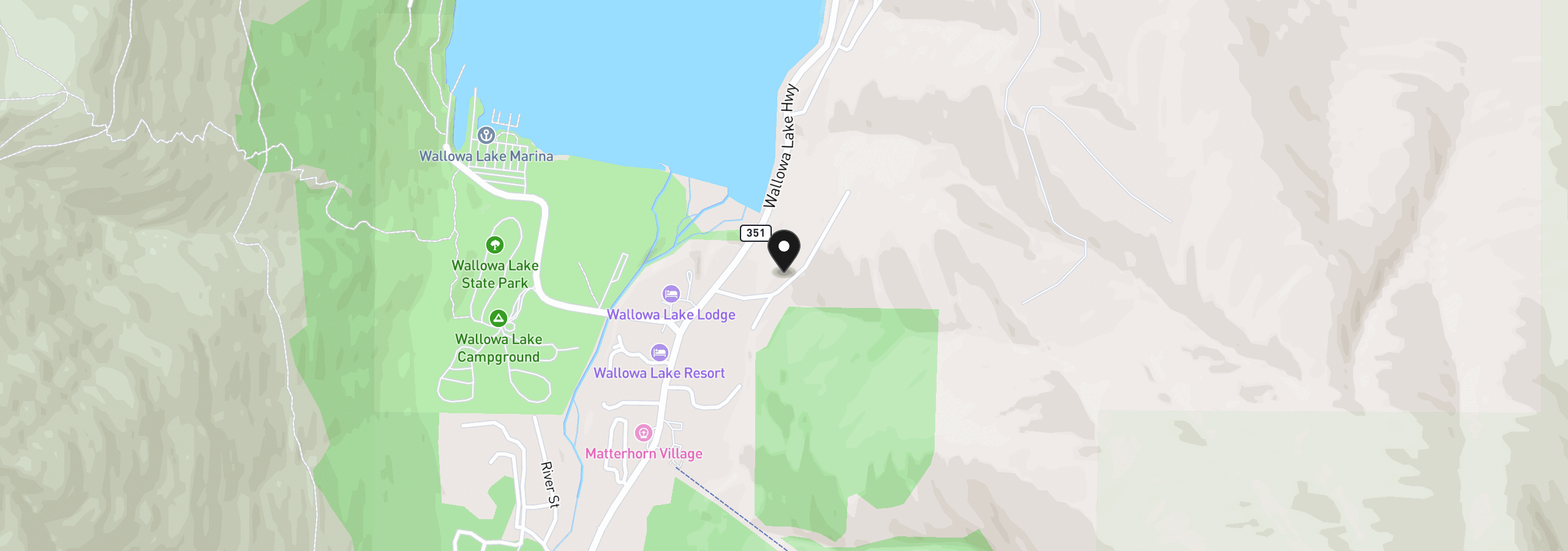 Map showing the location of Arapahoe Rd, Wallowa Lake, OR 97846