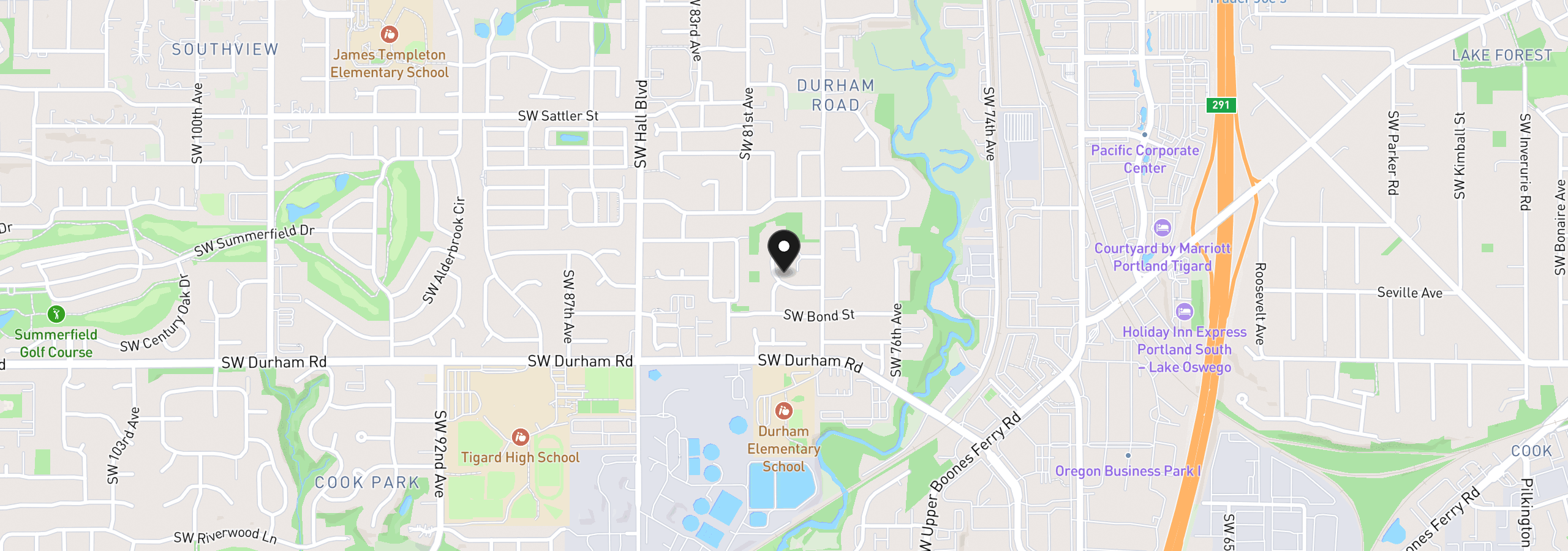 Map showing the location of 8005 SW Churchill Ct, Tigard, OR 97224