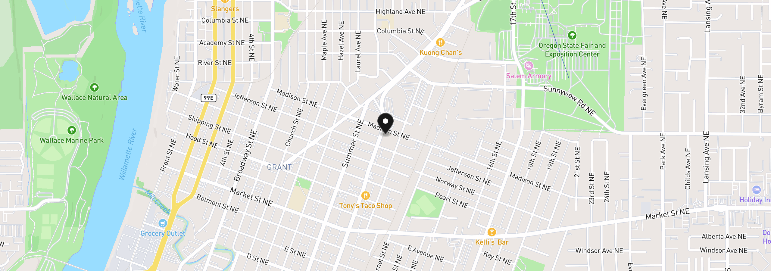 Map showing the location of 1782 Capitol St, Salem, OR 97301