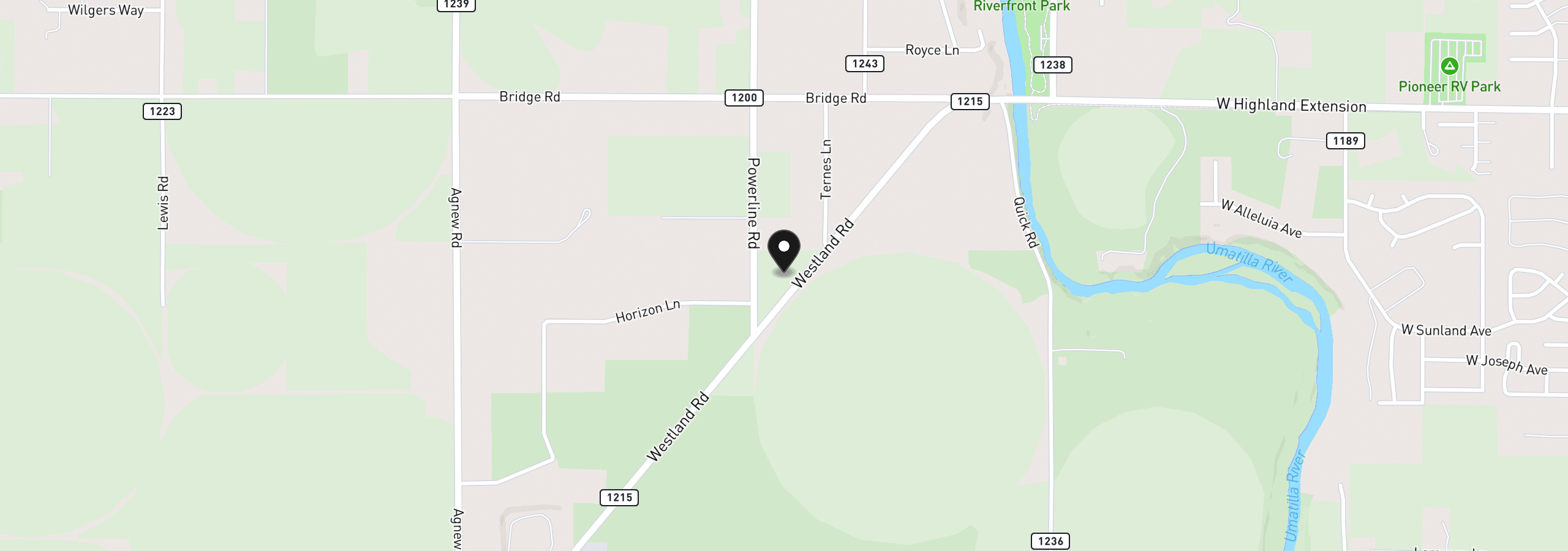 Map showing the location of TBD, Hermiston, OR 97838