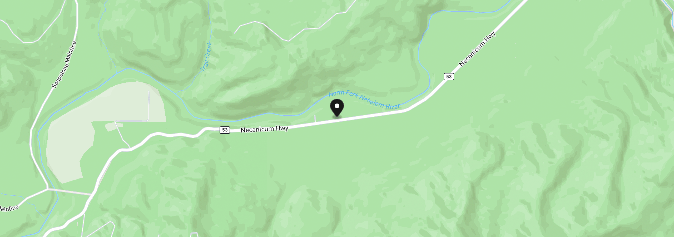 Map showing the location of 78488 Highway 53, Nehalem, OR 97131