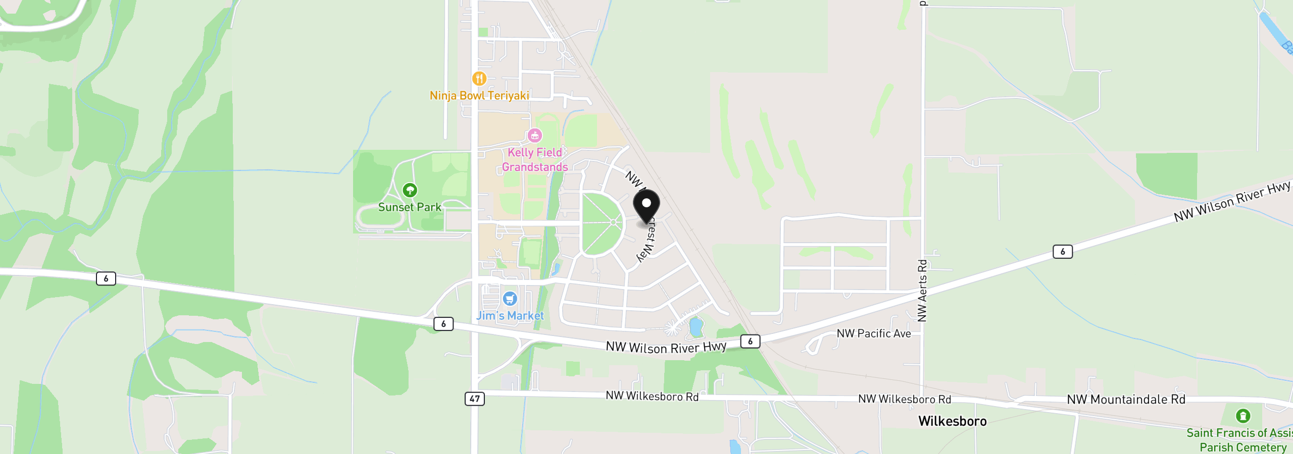 Map showing the location of 12689 NW Maplecrest Way, Banks, OR 97106