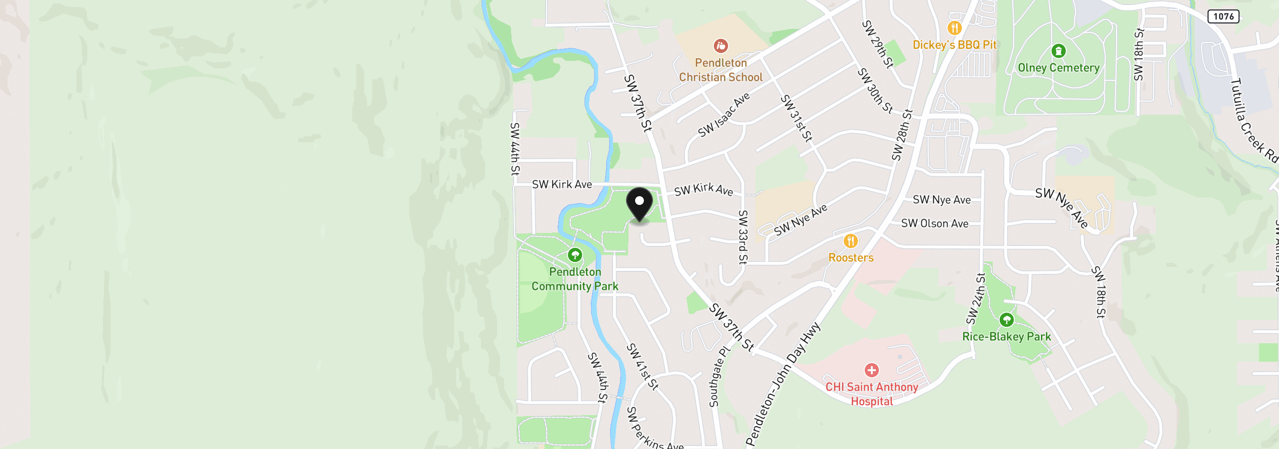 Map showing the location of 3785 SW Marshall Pl, Pendleton, OR 97801