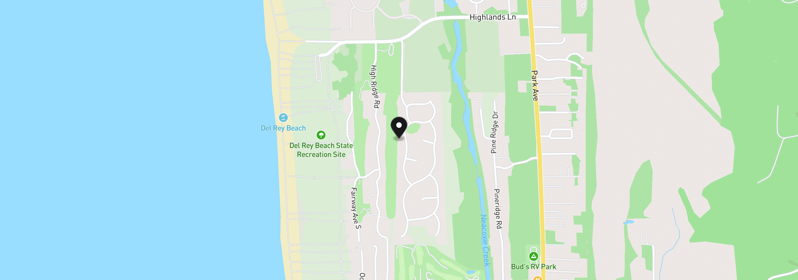 Map showing the location of 5074 Sheridan Dr, Gearhart, OR 97138