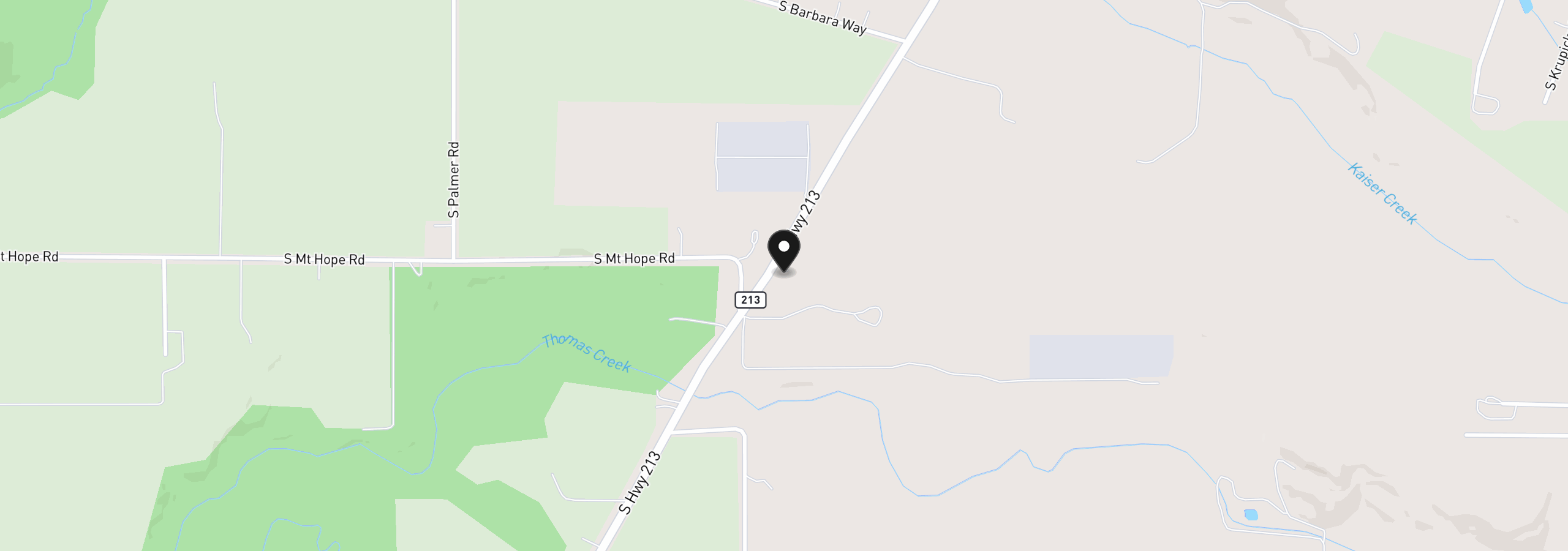 Map showing the location of 32998 S Highway 213, Molalla, OR 97038