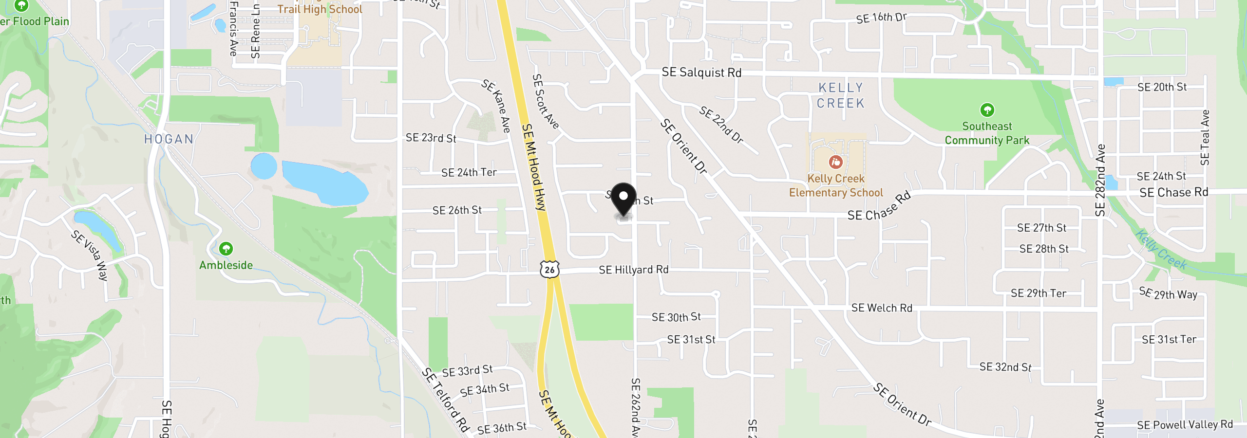 Map showing the location of 2559 SE Barnes Rd, Gresham, OR 97080