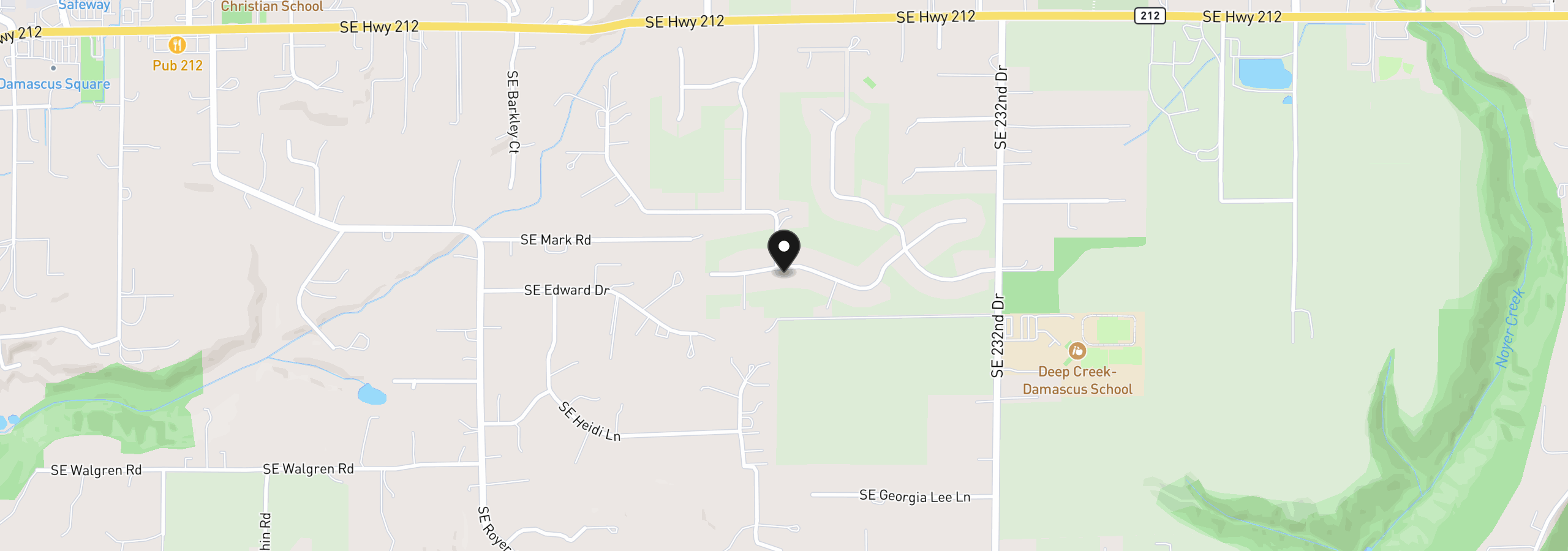 Map showing the location of 22470 SE Naomi Dr, Damascus, OR 97089