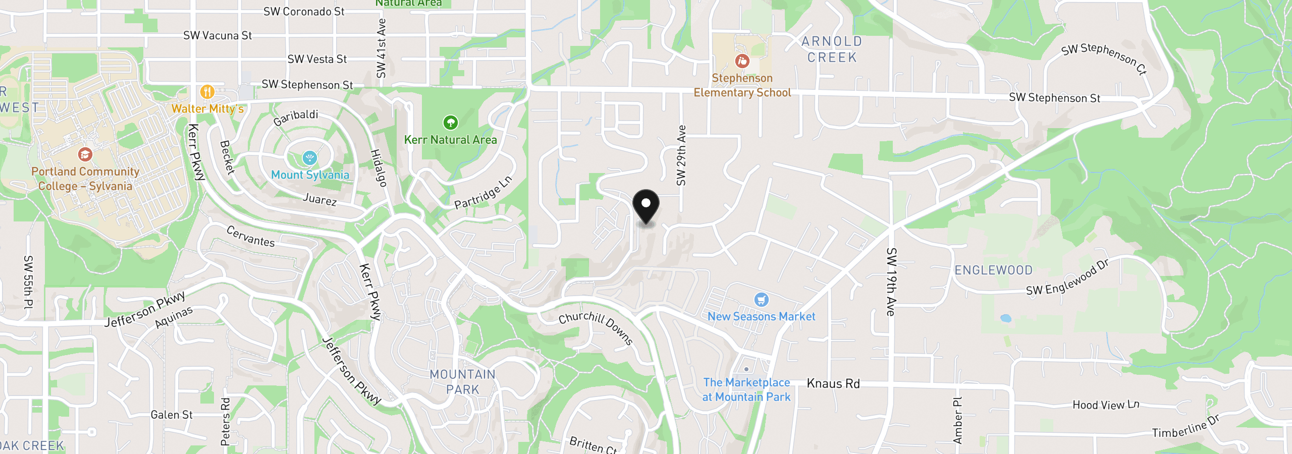 Map showing the location of 44 Eagle Crest Dr 19, Lake Oswego, OR 97035