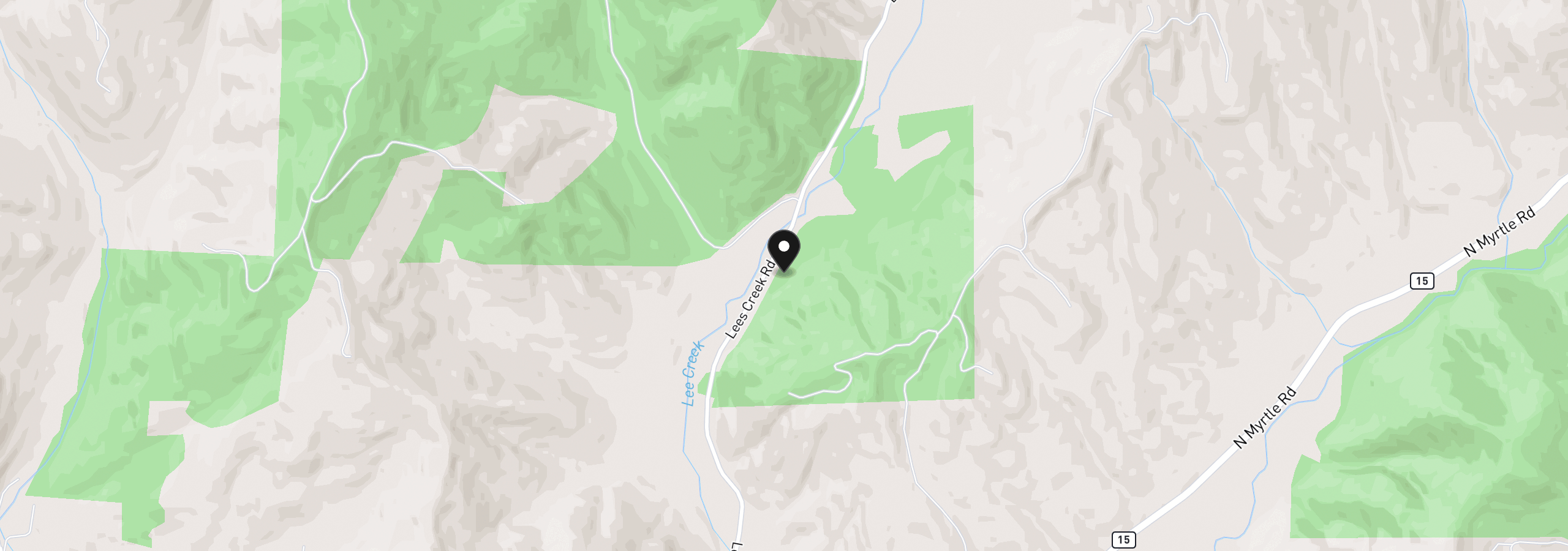 Map showing the location of 1097 Lees Creek Rd, Myrtle Creek, OR 97457