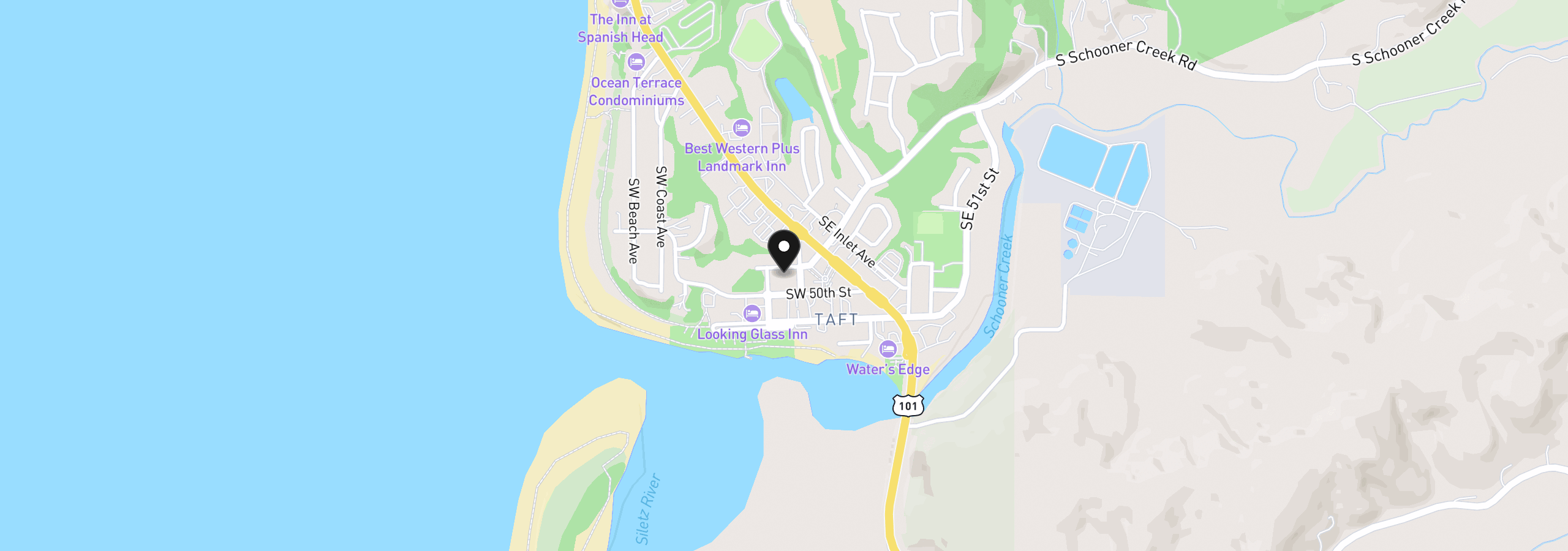 Map showing the location of 920 SW 48th St 4, Lincoln City, OR 97367