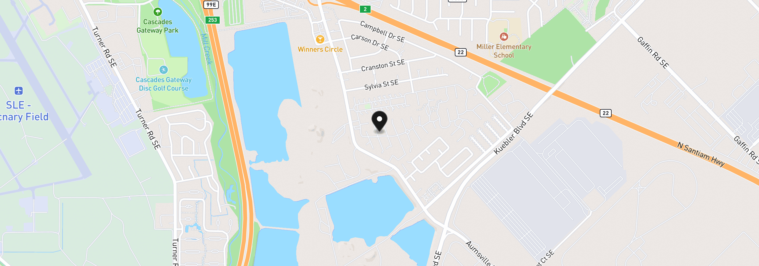 Map showing the location of 2410 Lancaster Dr 354, Salem, OR 97317