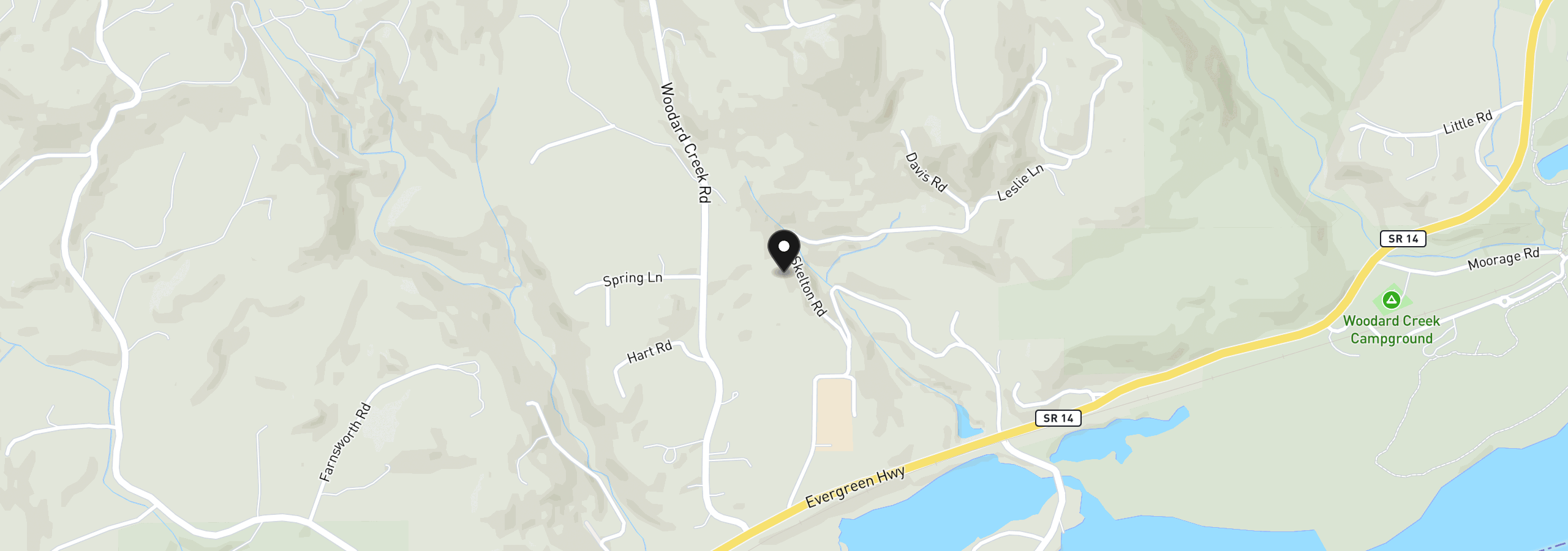 Map showing the location of 562 Woodard Creek Rd, Stevenson, Wa 98648