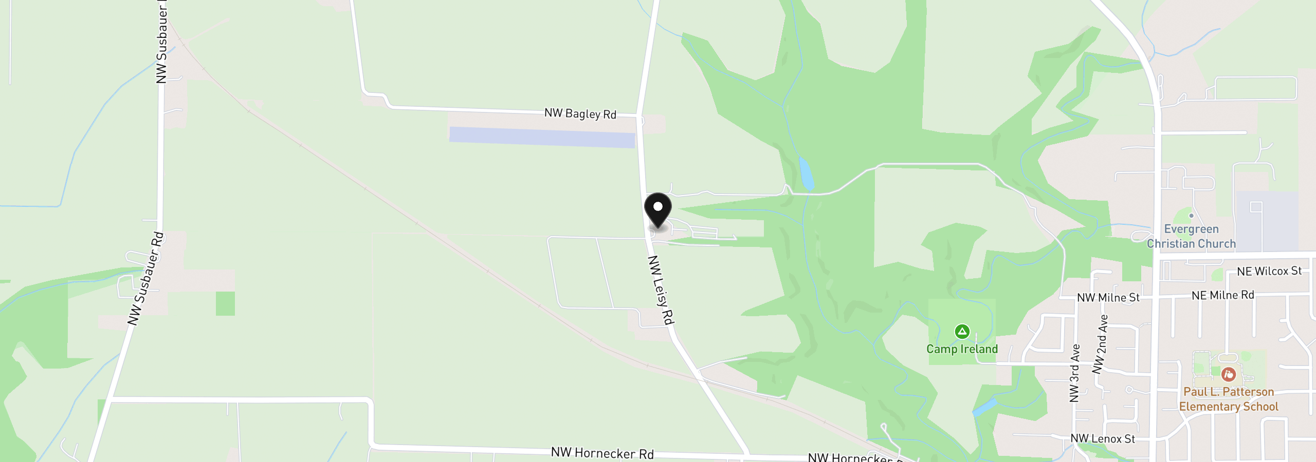Map showing the location of 4200 NW Leisy Rd, Hillsboro, OR 97124
