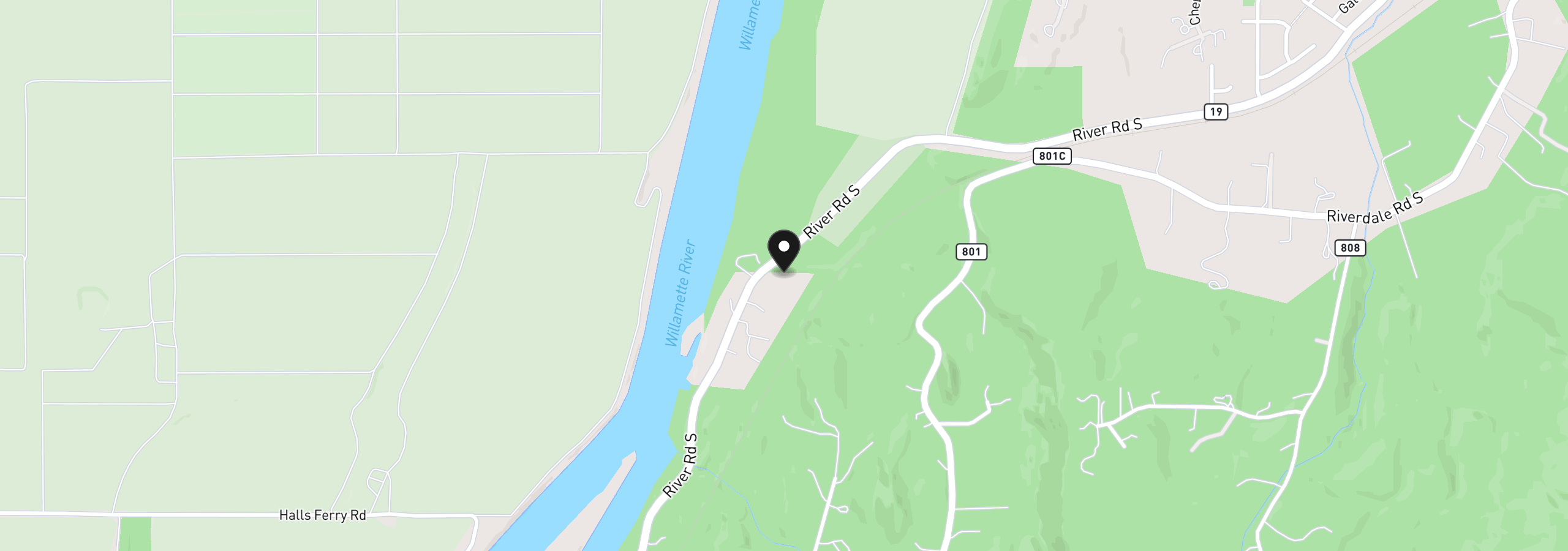 Map showing the location of 4298 River Rd S, Salem, OR 97302