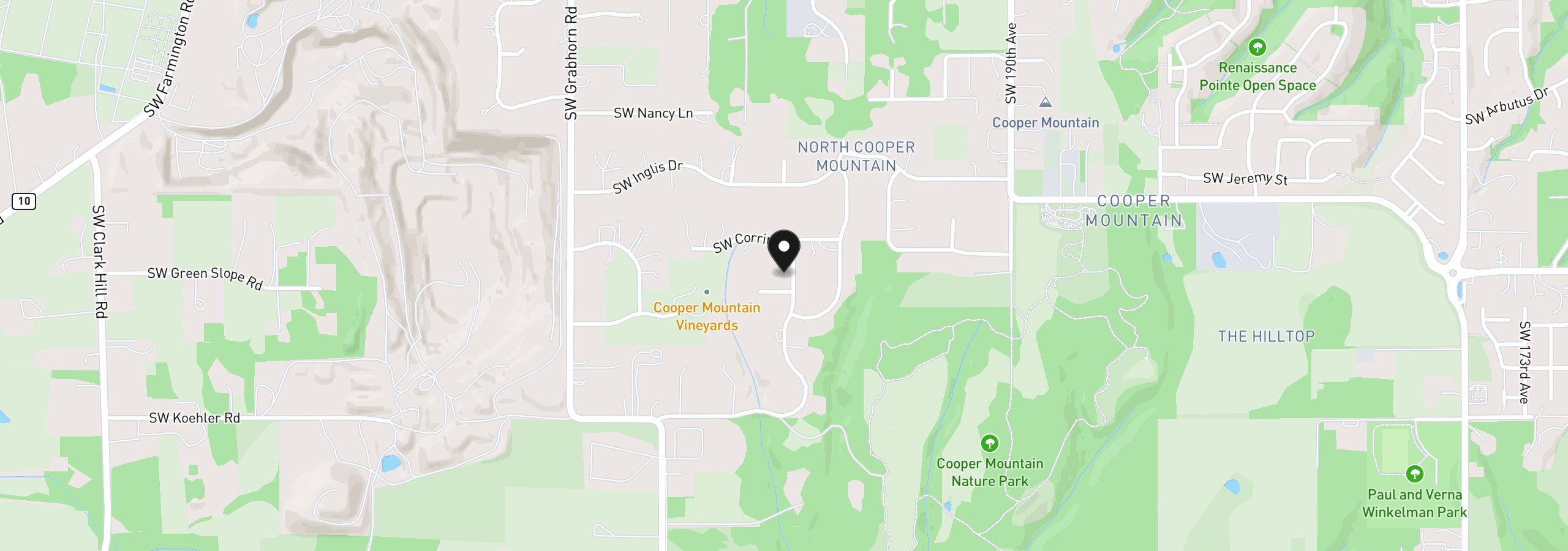 Map showing the location of 9523 SW Stonecreek Dr, Beaverton, OR 97007