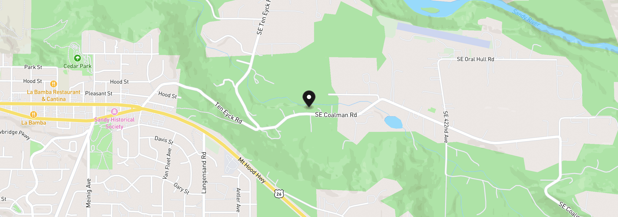 Map showing the location of Coalman Rd, Sandy, OR 97055
