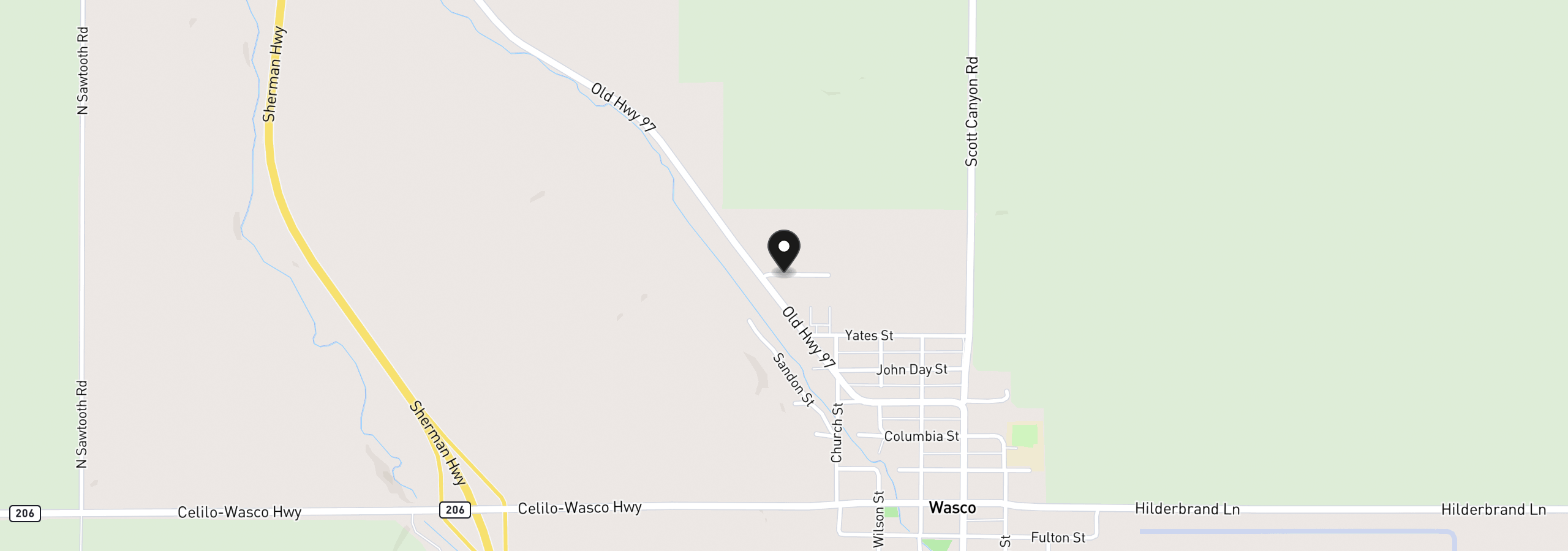 Map showing the location of Asher St 32, Mosier, OR 97040