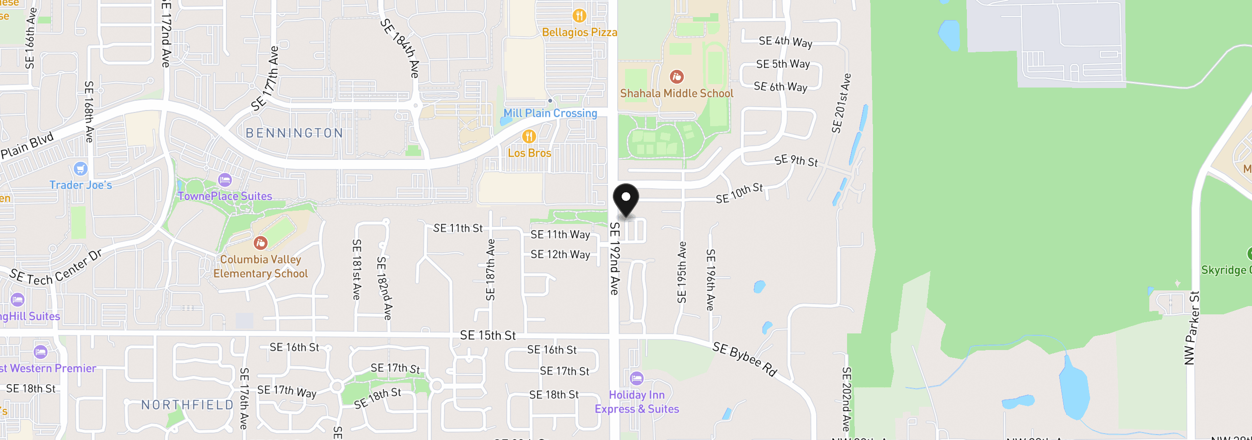 Map showing the location of 19304 SE 11th Way, Camas, Wa 98607
