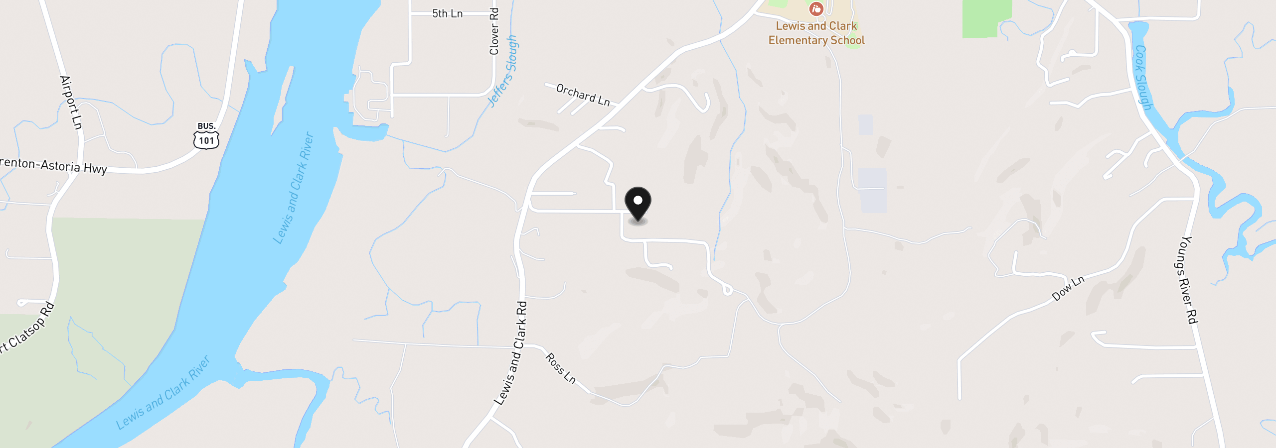 Map showing the location of 35302 Lyngstad Heights Ln, Astoria, OR 97103