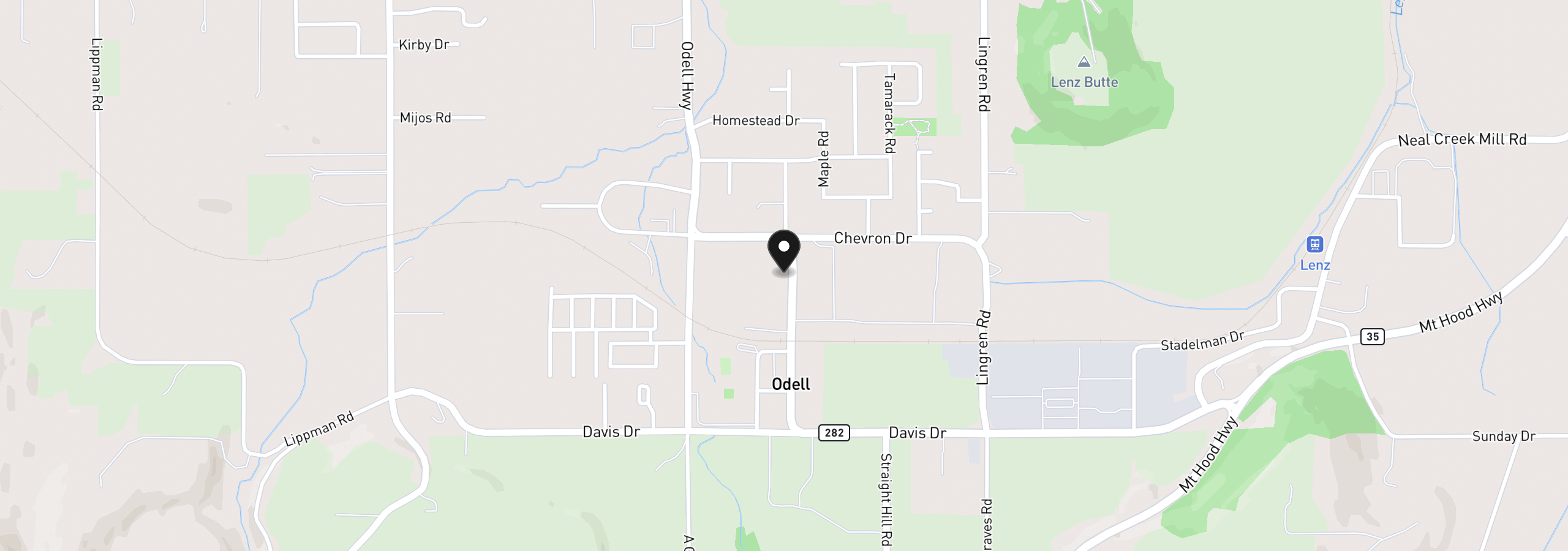 Map showing the location of 3332 Odell Hwy, Hood River, OR 97031