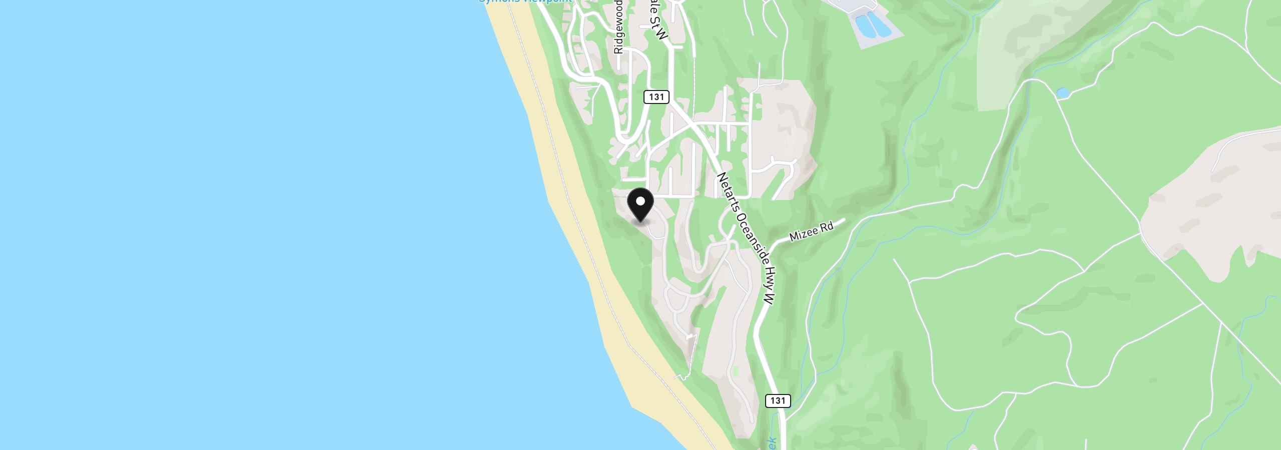 Map showing the location of 120 Capes Dr, Oceanside, OR 97134