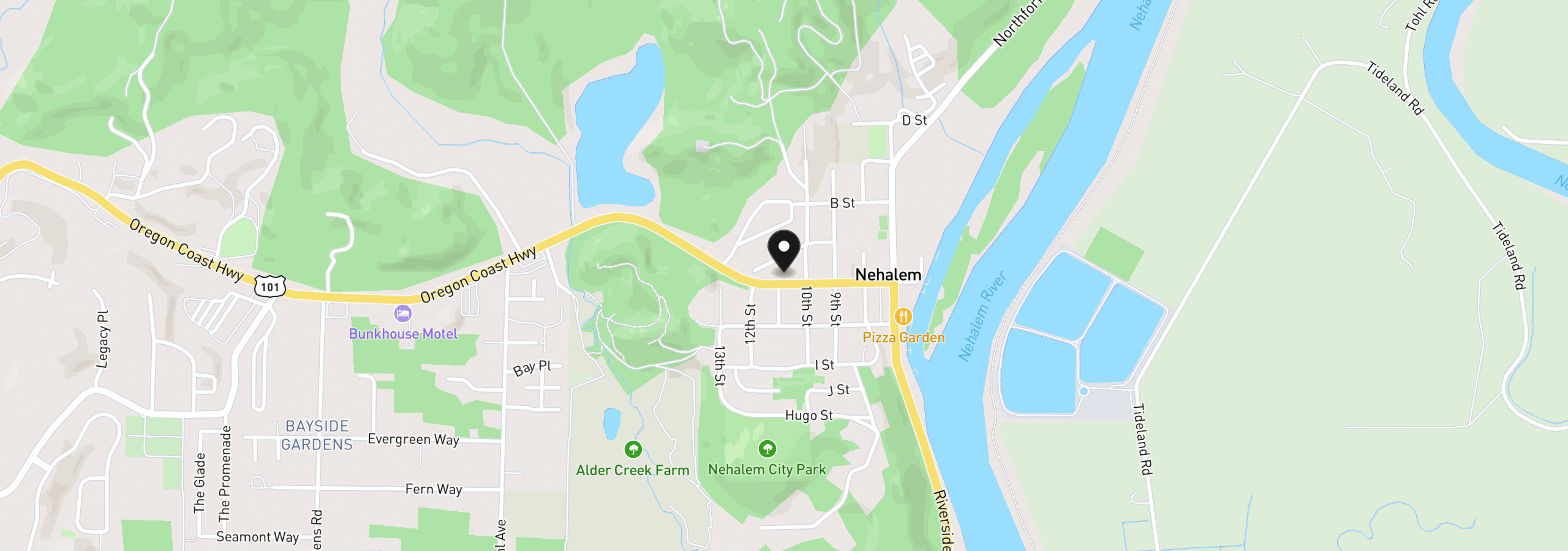 Map showing the location of 12710 Highway 101 N, Nehalem, OR 97131