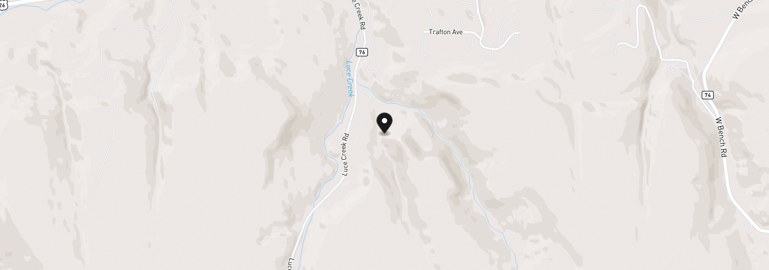Map showing the location of Luce Creek Rd, John Day, OR 97845
