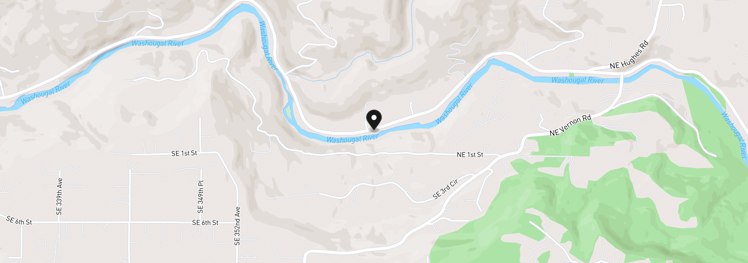 Map showing the location of 36115 NE Washougal River Rd, Washougal, Wa 98671